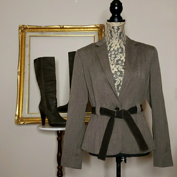 Calvin Klein Jackets & Blazers - Calvin Klein Blazer Tailored Tie Belted Brown 8